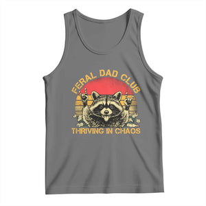 Feral Dad Club Tank Top Funny Raccoon Dad Retro Fathers Day Gift