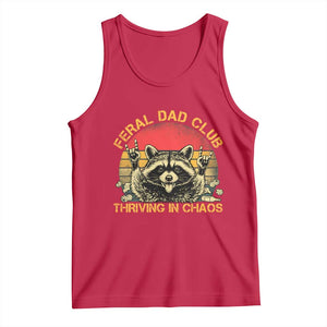 Feral Dad Club Tank Top Funny Raccoon Dad Retro Fathers Day Gift