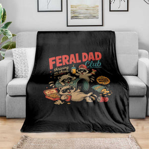 Funny Raccoon Dad Throw Blanket Feral Dad Club Fathers Day Gift TS10 Print Your Wear