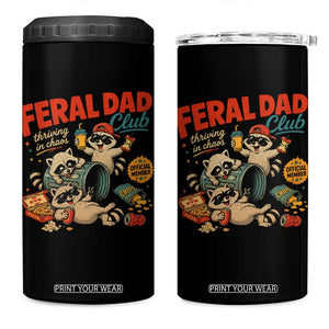 Funny Raccoon Dad 4 in 1 Can Cooler Tumbler Feral Dad Club Fathers Day Gift TS10 One Size: 16 oz Black Print Your Wear