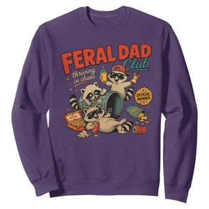 Funny Raccoon Dad Sweatshirt Feral Dad Club Fathers Day Gift TS10 Purple Print Your Wear
