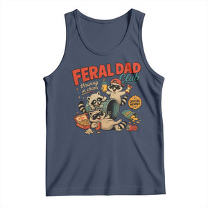 Funny Raccoon Dad Tank Top Feral Dad Club Fathers Day Gift TS10 Navy Print Your Wear