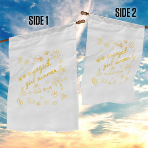 Engaged Girl Summer Garden Flag Bride To Be Engagement