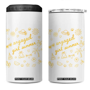 Engaged Girl Summer 4 in 1 Can Cooler Tumbler Bride To Be Engagement TS10 One Size: 16 oz White Print Your Wear