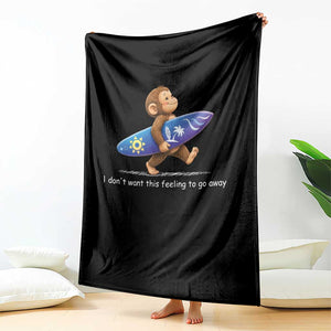 I Dont Want This Feeling To Go Away Throw Blanket Vintage Surf Monkey Nostalgic Summer Beach Vacation TS10 Print Your Wear