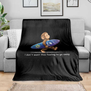 I Dont Want This Feeling To Go Away Throw Blanket Vintage Surf Monkey Nostalgic Summer Beach Vacation TS10 Print Your Wear