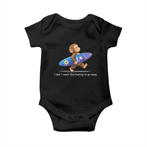 I Dont Want This Feeling To Go Away Baby Onesie Vintage Surf Monkey Nostalgic Summer Beach Vacation TS10 Black Print Your Wear