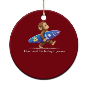 I Dont Want This Feeling To Go Away Ceramic Ornament Vintage Surf Monkey Nostalgic Summer Beach Vacation TS10 1pc Red Print Your Wear