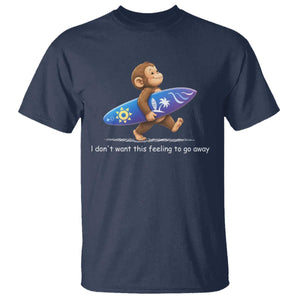I Dont Want This Feeling To Go Away T Shirt Vintage Surf Monkey Nostalgic Summer Beach Vacation TS10 Navy Print Your Wear