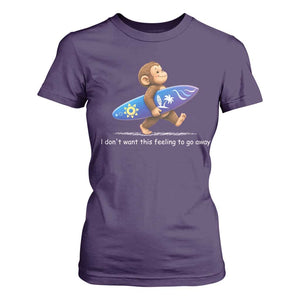 I Dont Want This Feeling To Go Away T Shirt For Women Vintage Surf Monkey Nostalgic Summer Beach Vacation TS10 Purple Print Your Wear