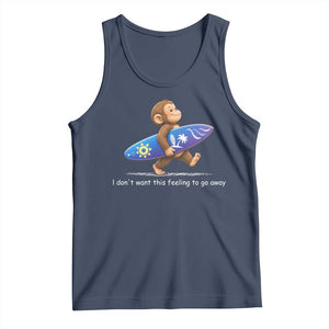 I Dont Want This Feeling To Go Away Tank Top Vintage Surf Monkey Nostalgic Summer Beach Vacation TS10 Navy Print Your Wear