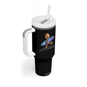 I Dont Want This Feeling To Go Away Tumbler With Handle Vintage Surf Monkey Nostalgic Summer Beach Vacation TS10 Print Your Wear
