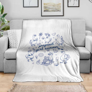 Pregnant Girl Summer Throw Blanket Summer Goose Beach Pregnancy Announcement Baby Shower
