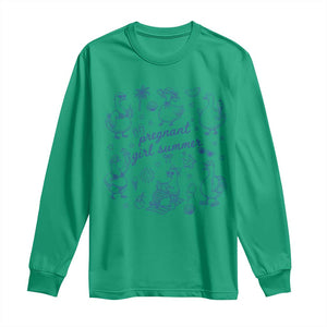 Pregnant Girl Summer Long Sleeve Shirt Summer Goose Beach Pregnancy Announcement Baby Shower