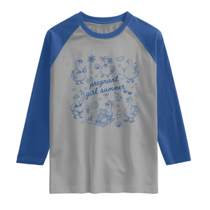 Pregnant Girl Summer Raglan Shirt Summer Goose Beach Pregnancy Announcement Baby Shower