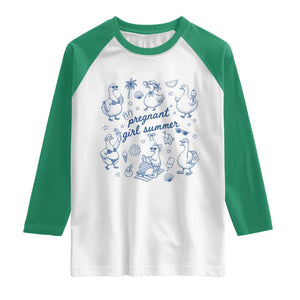 Pregnant Girl Summer Raglan Shirt Summer Goose Beach Pregnancy Announcement Baby Shower