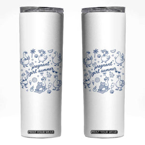 Pregnant Girl Summer Skinny Tumbler Summer Goose Beach Pregnancy Announcement Baby Shower