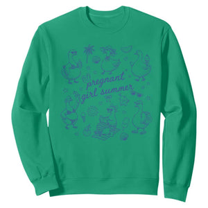Pregnant Girl Summer Sweatshirt Summer Goose Beach Pregnancy Announcement Baby Shower