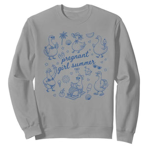 Pregnant Girl Summer Sweatshirt Summer Goose Beach Pregnancy Announcement Baby Shower