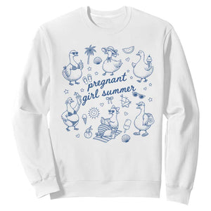 Pregnant Girl Summer Sweatshirt Summer Goose Beach Pregnancy Announcement Baby Shower