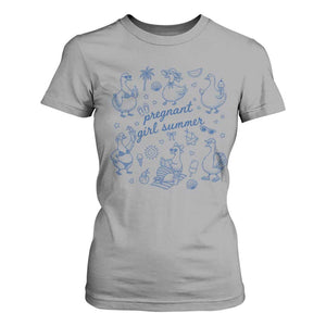 Pregnant Girl Summer T Shirt For Women Summer Goose Beach Pregnancy Announcement Baby Shower