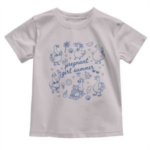Pregnant Girl Summer Toddler T Shirt Summer Goose Beach Pregnancy Announcement Baby Shower