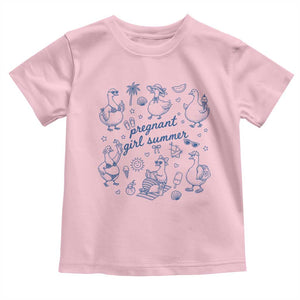 Pregnant Girl Summer Toddler T Shirt Summer Goose Beach Pregnancy Announcement Baby Shower