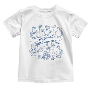 Pregnant Girl Summer Toddler T Shirt Summer Goose Beach Pregnancy Announcement Baby Shower