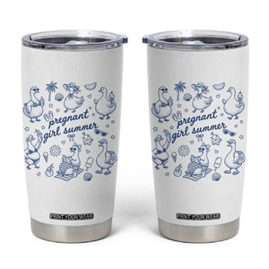 Pregnant Girl Summer Tumbler Cup Summer Goose Beach Pregnancy Announcement Baby Shower