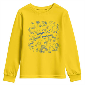 Pregnant Girl Summer Youth Sweatshirt Summer Goose Beach Pregnancy Announcement Baby Shower