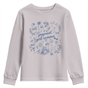 Pregnant Girl Summer Youth Sweatshirt Summer Goose Beach Pregnancy Announcement Baby Shower