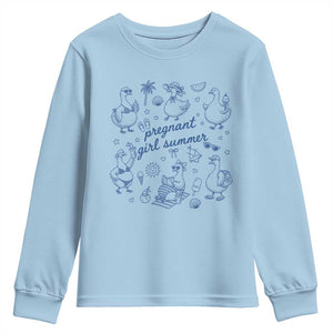 Pregnant Girl Summer Youth Sweatshirt Summer Goose Beach Pregnancy Announcement Baby Shower