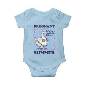 Pregnant Girl Summer Baby Onesie Striped Coquette Summer Goose Beach Pregnancy Announcement