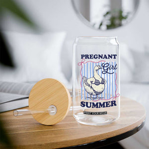 Pregnant Girl Summer Glass Can Striped Coquette Summer Goose Beach Pregnancy Announcement