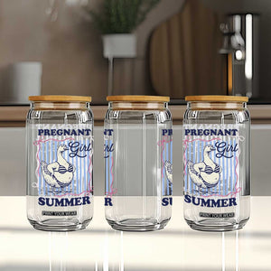 Pregnant Girl Summer Glass Can Striped Coquette Summer Goose Beach Pregnancy Announcement