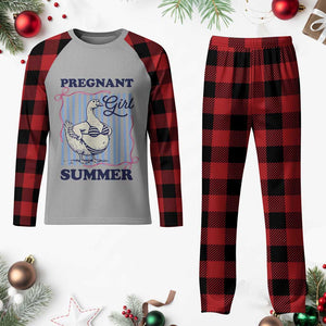 Pregnant Girl Summer Plaid Pajama Set Striped Coquette Summer Goose Beach Pregnancy Announcement TS10 Buffalo Plaid Print Your Wear