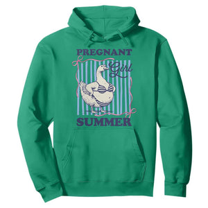 Pregnant Girl Summer Hoodie Striped Coquette Summer Goose Beach Pregnancy Announcement