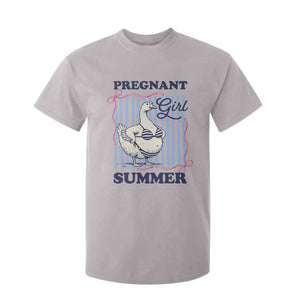 Pregnant Girl Summer T Shirt For Kid Striped Coquette Summer Goose Beach Pregnancy Announcement