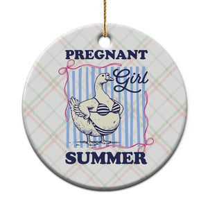 Pregnant Girl Summer Ceramic Ornament Striped Coquette Summer Goose Beach Pregnancy Announcement TS10 1pc Christmas Plaid Print Your Wear