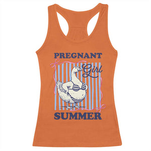 Pregnant Girl Summer Racerback Tank Top Striped Coquette Summer Goose Beach Pregnancy Announcement