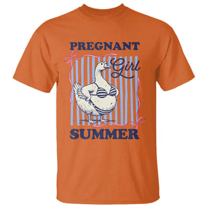 Pregnant Girl Summer T Shirt Striped Coquette Summer Goose Beach Pregnancy Announcement