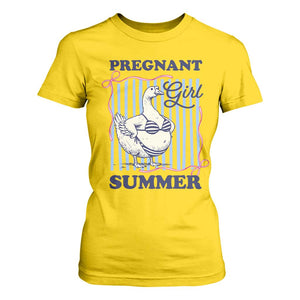 Pregnant Girl Summer T Shirt For Women Striped Coquette Summer Goose Beach Pregnancy Announcement