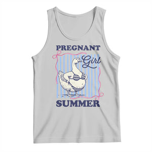 Pregnant Girl Summer Tank Top Striped Coquette Summer Goose Beach Pregnancy Announcement TS10 Ash Print Your Wear