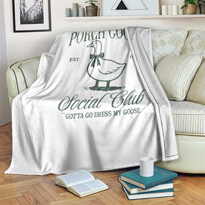 Porch Goose Throw Blanket Cute Garden Club Vibes Moms Grandmas TS10 Print Your Wear