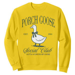 Porch Goose Sweatshirt Cute Garden Club Vibes Moms Grandmas TS10 Daisy Print Your Wear