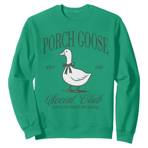 Porch Goose Sweatshirt Cute Garden Club Vibes Moms Grandmas TS10 Irish Green Print Your Wear