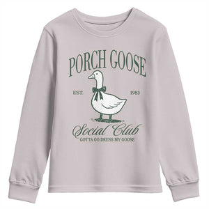 Porch Goose Youth Sweatshirt Cute Garden Club Vibes Moms Grandmas TS10 Ice Gray Print Your Wear