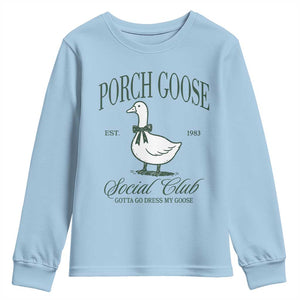 Porch Goose Youth Sweatshirt Cute Garden Club Vibes Moms Grandmas TS10 Light Blue Print Your Wear
