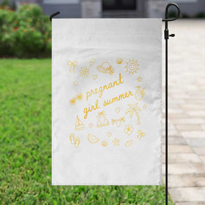 Pregnant Girl Summer Garden Flag Cute Beach Summer Pregnancy Announcement Baby Shower
