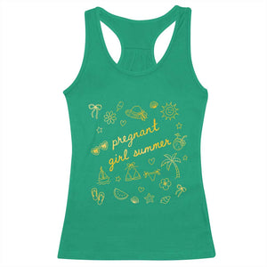 Pregnant Girl Summer Racerback Tank Top Cute Beach Summer Pregnancy Announcement Baby Shower